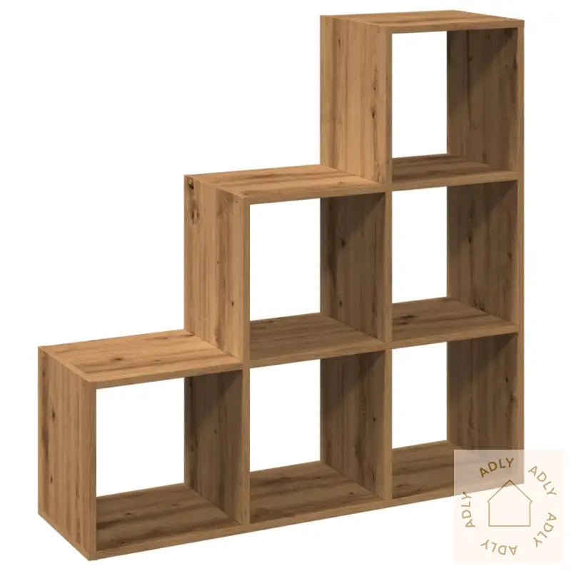 Romdeler Bokhylle 3 Lag Artisan Eik 99X29X99 Cm Konstruert Tre