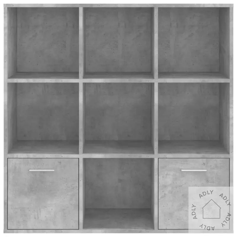 Bokhylle Betonggrå 98X30X98 Cm Konstruert Tre