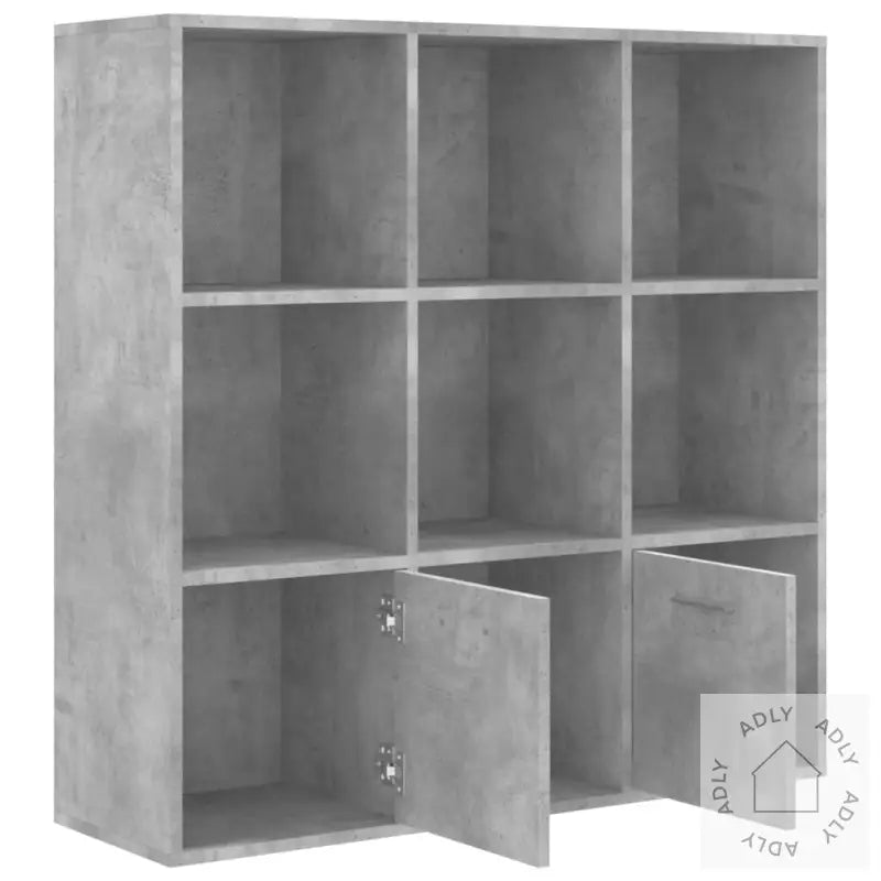 Bokhylle Betonggrå 98X30X98 Cm Konstruert Tre