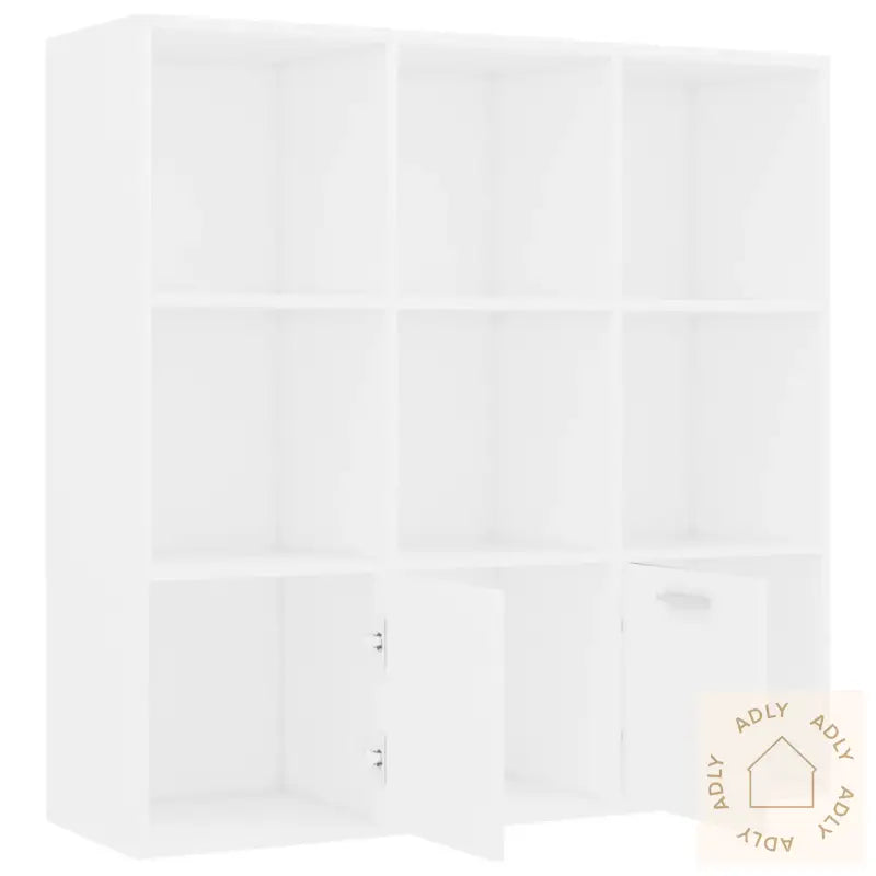 Bokhylle Hvit 98X30X98 Cm Konstruert Tre