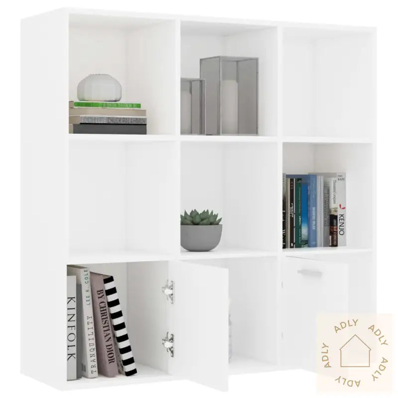 Bokhylle Hvit 98X30X98 Cm Konstruert Tre