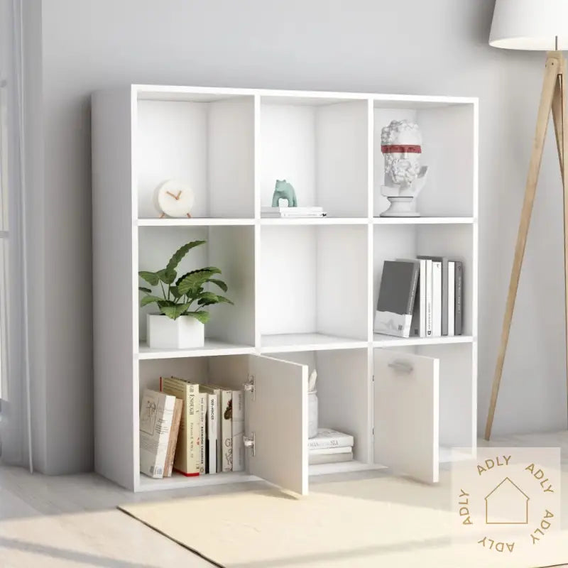 Bokhylle Hvit 98X30X98 Cm Konstruert Tre