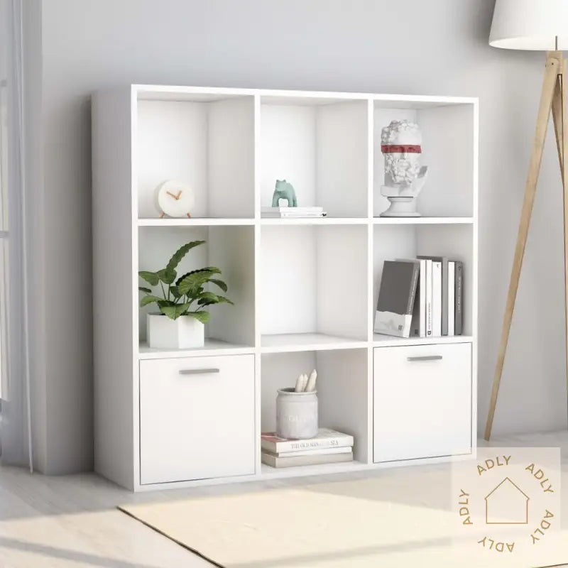Bokhylle Hvit 98X30X98 Cm Konstruert Tre