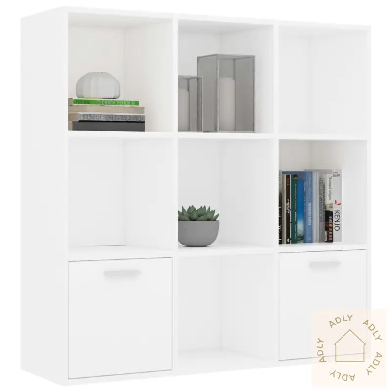 Bokhylle Hvit 98X30X98 Cm Konstruert Tre