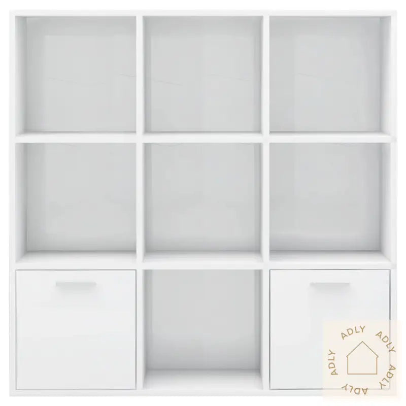 Bokhylle Høyglans Hvit 98X30X98 Cm Konstruert Tre