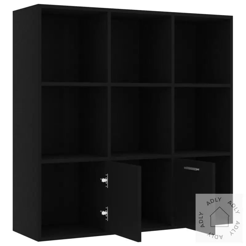 Bokhylle Svart 98X30X98 Cm Konstruert Tre