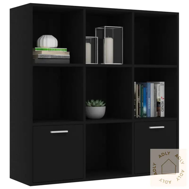 Bokhylle Svart 98X30X98 Cm Konstruert Tre