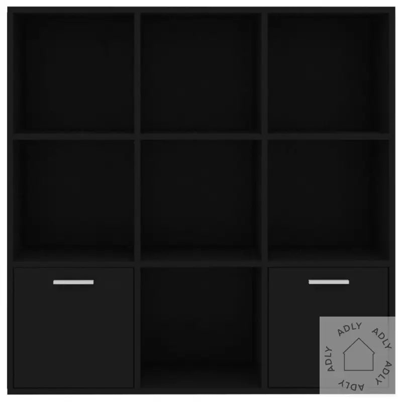 Bokhylle Svart 98X30X98 Cm Konstruert Tre