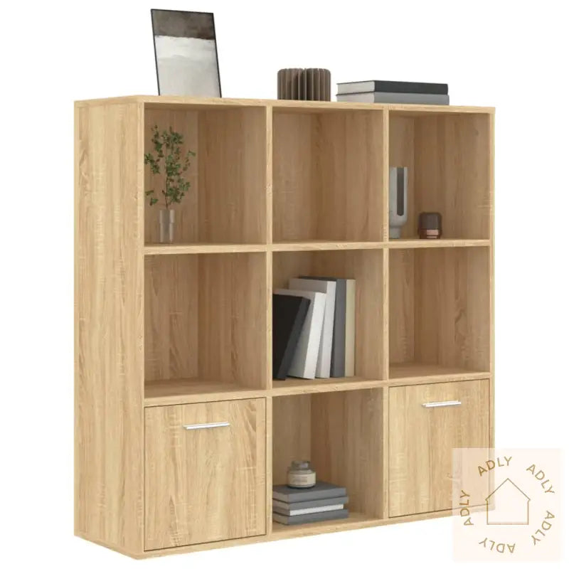 Bokhylle Sonoma Eik 98X30X98 Cm Konstruert Tre