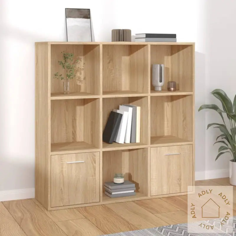 Bokhylle Sonoma Eik 98X30X98 Cm Konstruert Tre