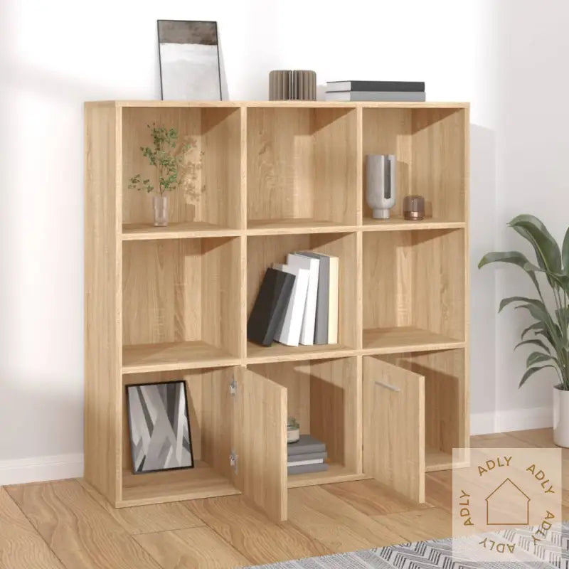 Bokhylle Sonoma Eik 98X30X98 Cm Konstruert Tre