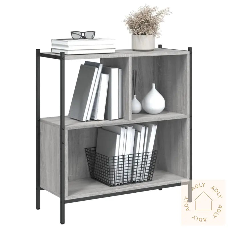 Bokhylle Grå Sonoma 72X28X77,5 Cm Konstruert Tre