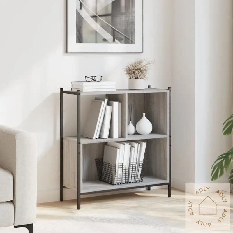 Bokhylle Grå Sonoma 72X28X77,5 Cm Konstruert Tre