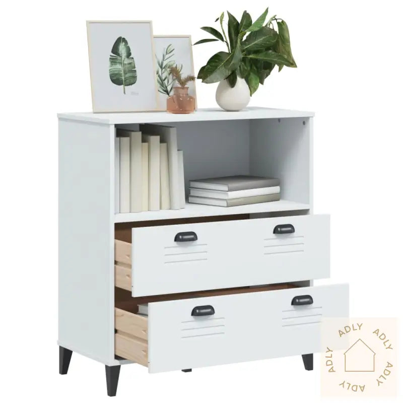 Bokhylle Viken Hvit 80X40X90 Cm Konstruert Tre