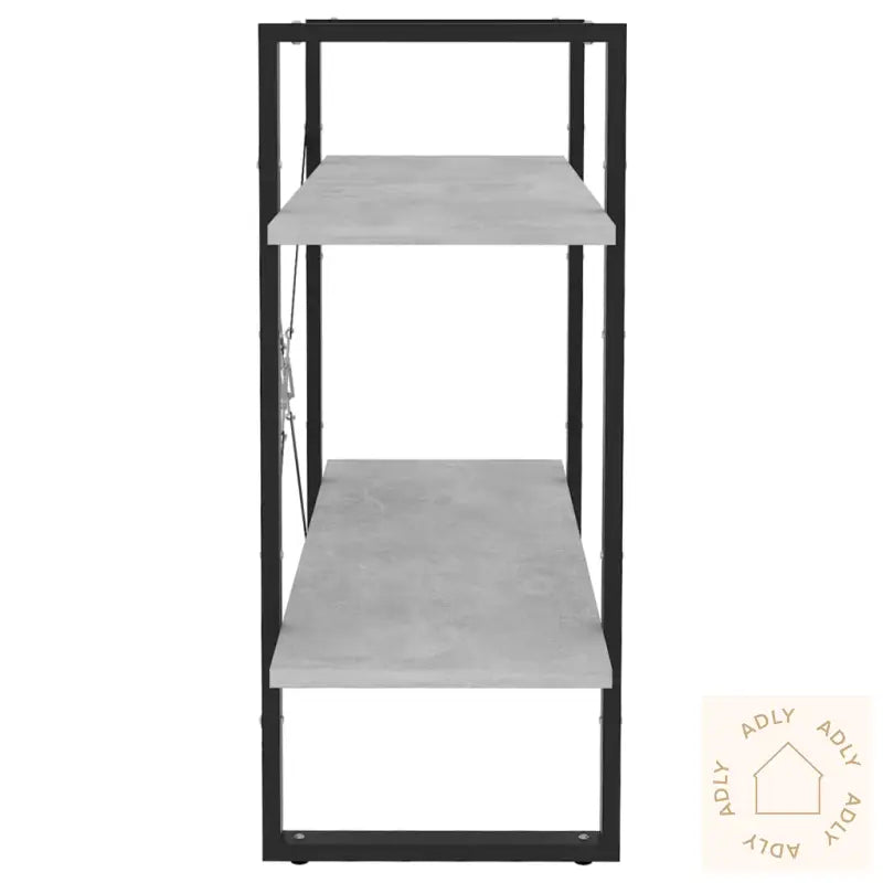 Bokhylle 2 Nivåer Betonggrå 80X30X70 Cm Konstruert Tre