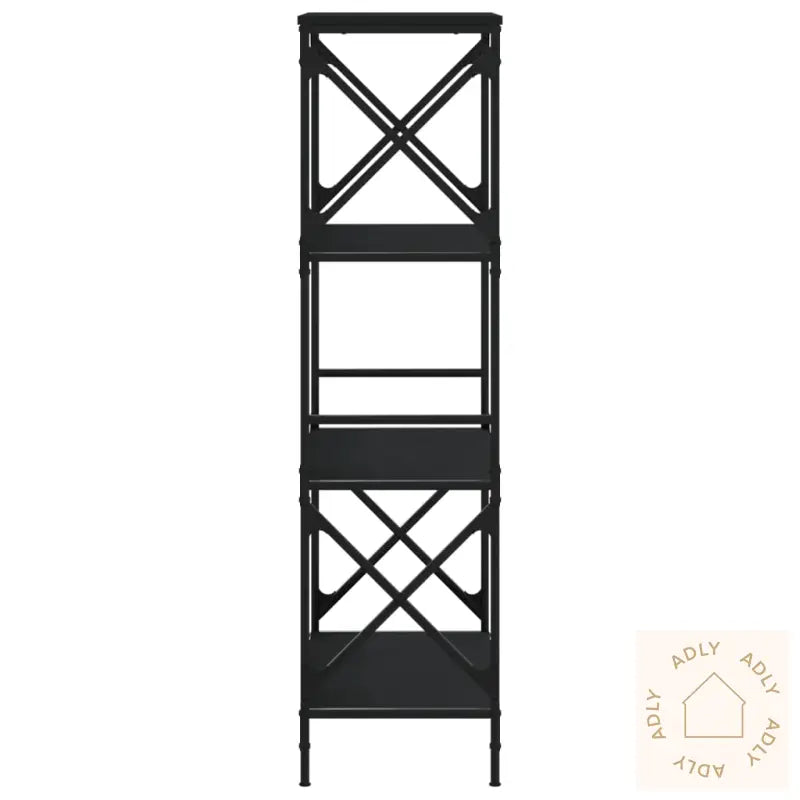Bokhylle 4 Etasjer Svart 59X35X132 Cm Konstruert Tre