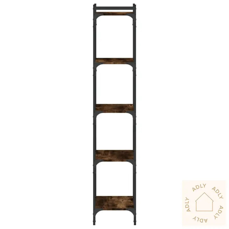 Bokhylle 5 Etasjer Røkt Eik 40X30X154 Cm Konstruert Tre