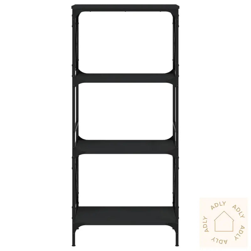 Bokhylle 4 Etasjer Svart 59X35X132 Cm Konstruert Tre