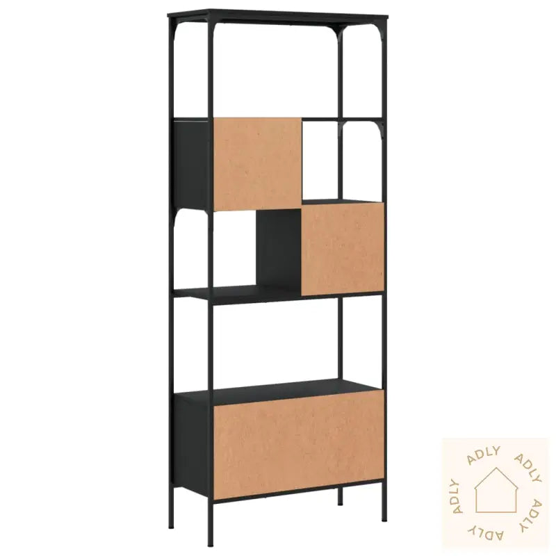 Bokhylle 5 Etasjer Svart 76X33X188,5 Cm Konstruert Tre