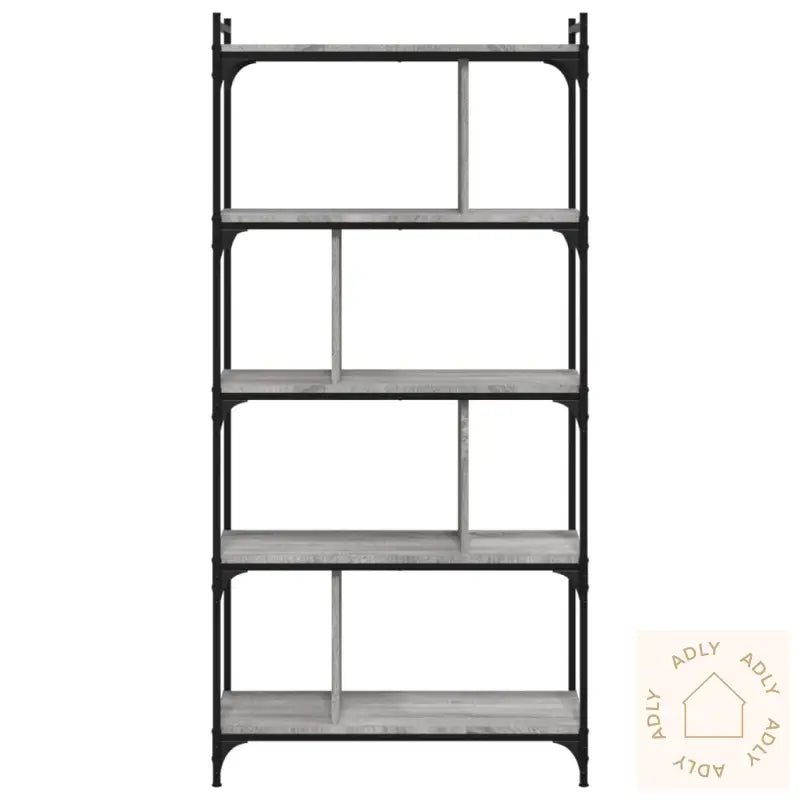 Bokhylle 5 Etasjer Grå Sonoma 76X32X158 Cm Konstruert Tre