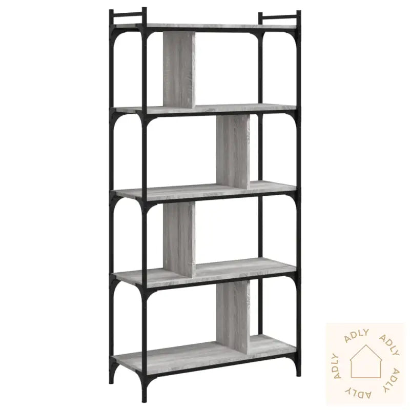 Bokhylle 5 Etasjer Grå Sonoma 76X32X158 Cm Konstruert Tre