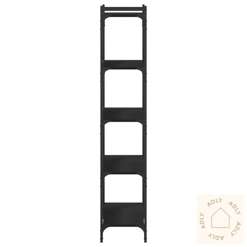 Bokhylle 5 Etasjer Svart 80X30X154 Cm Konstruert Tre