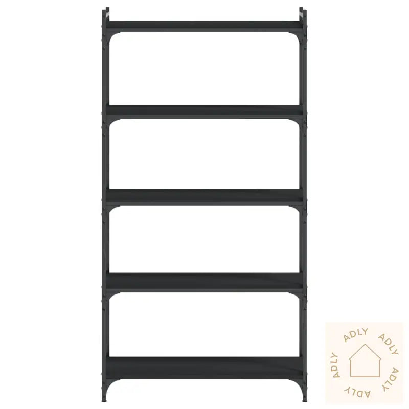 Bokhylle 5 Etasjer Svart 80X30X154 Cm Konstruert Tre