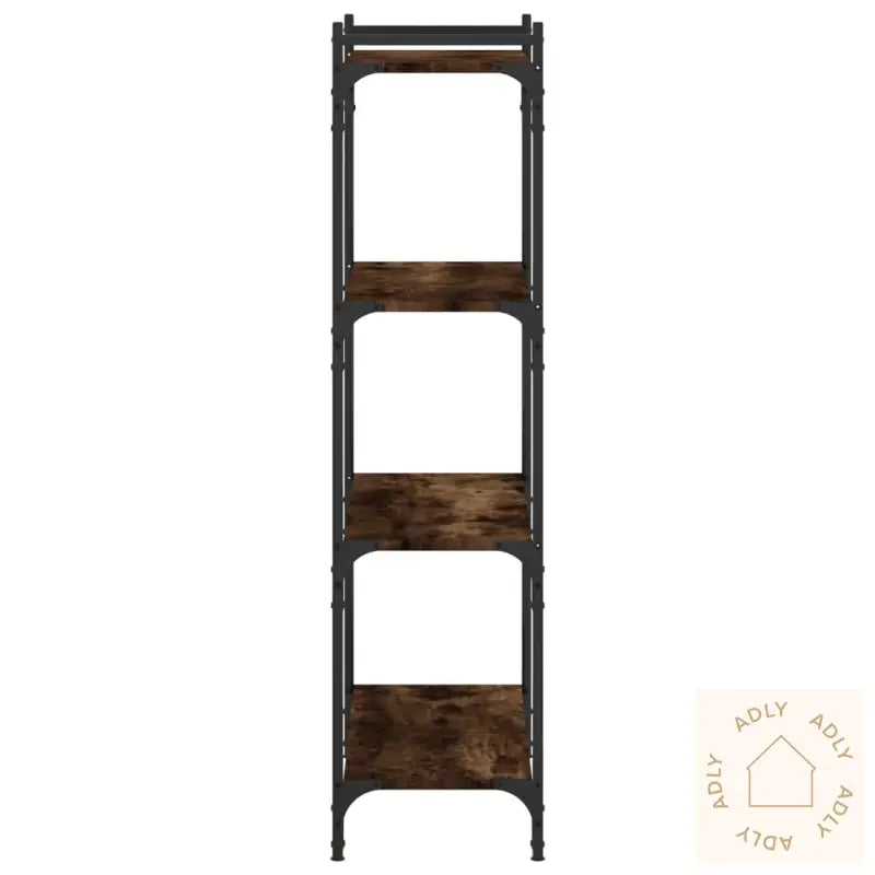 Bokhylle 4 Etasjer Røkt Eik 80X30X120 Cm Konstruert Tre