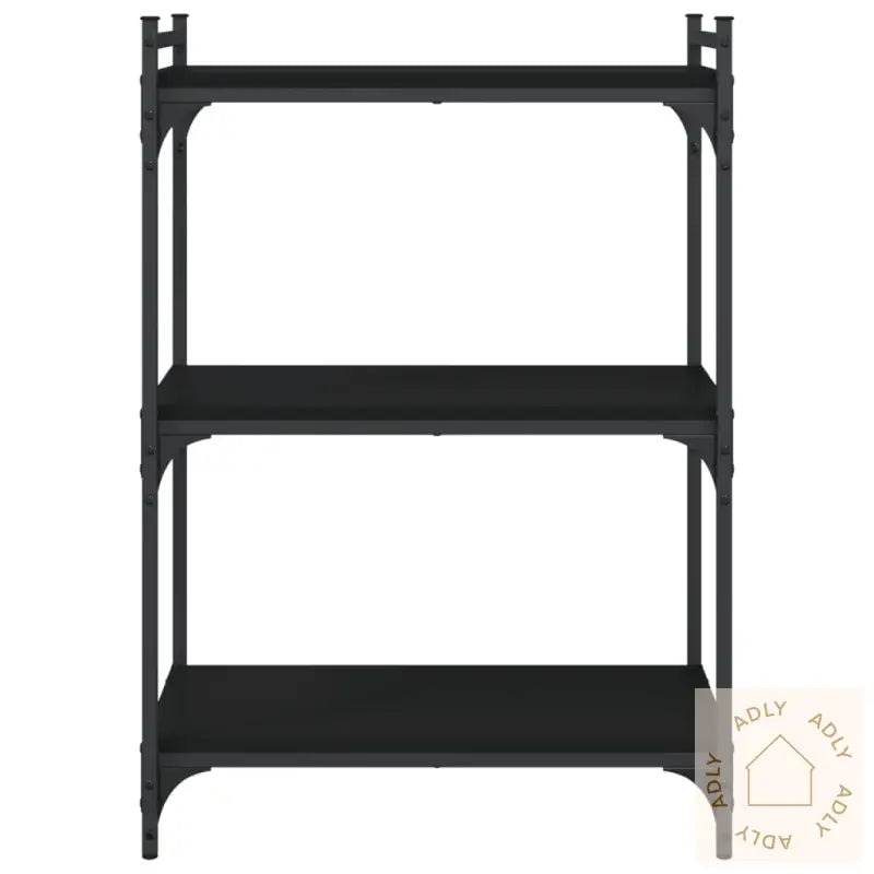 Bokhylle 3 Etasjer Svart 60X30X86 Cm Konstruert Tre