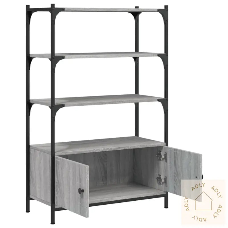 Bokhylle 3 Etasjer Grå Sonoma 70X30X109,5 Cm Konstruert Tre