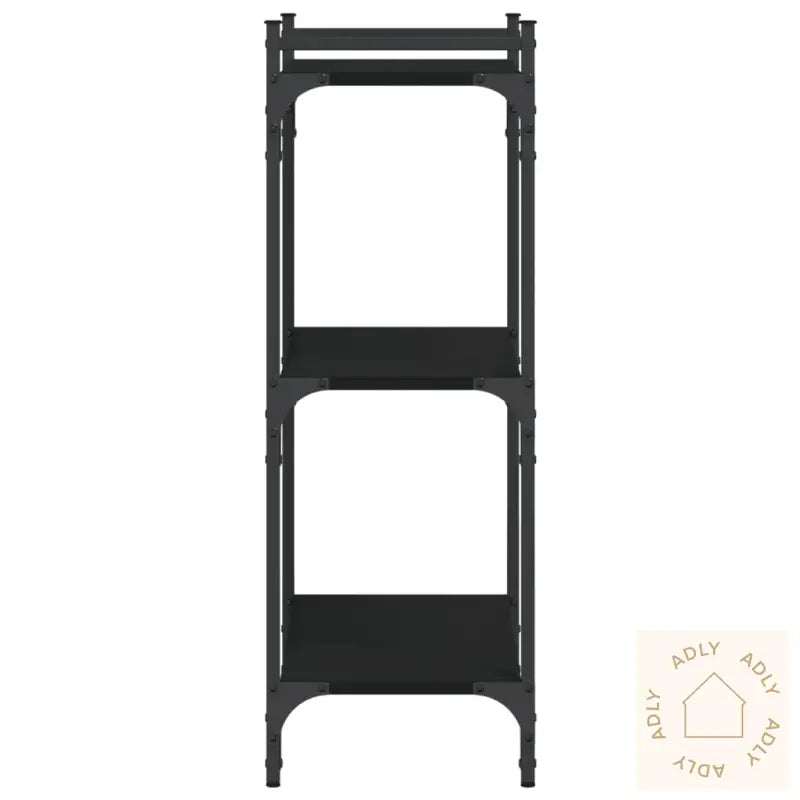 Bokhylle 3 Etasjer Svart 60X30X86 Cm Konstruert Tre