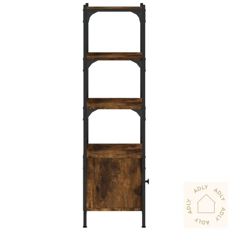 Bokhylle 3 Etasjer Røkt Eik 41X30X109,5 Cm Konstruert Tre