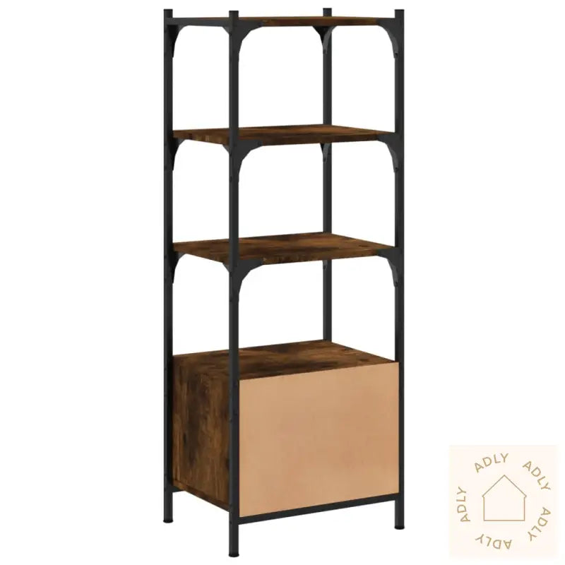 Bokhylle 3 Etasjer Røkt Eik 41X30X109,5 Cm Konstruert Tre