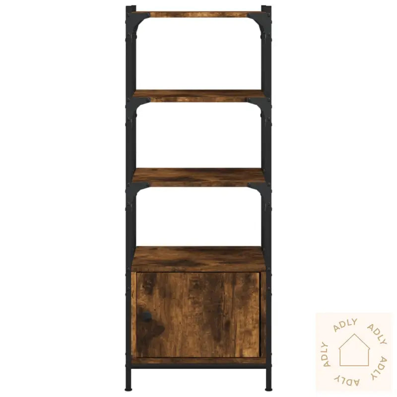 Bokhylle 3 Etasjer Røkt Eik 41X30X109,5 Cm Konstruert Tre