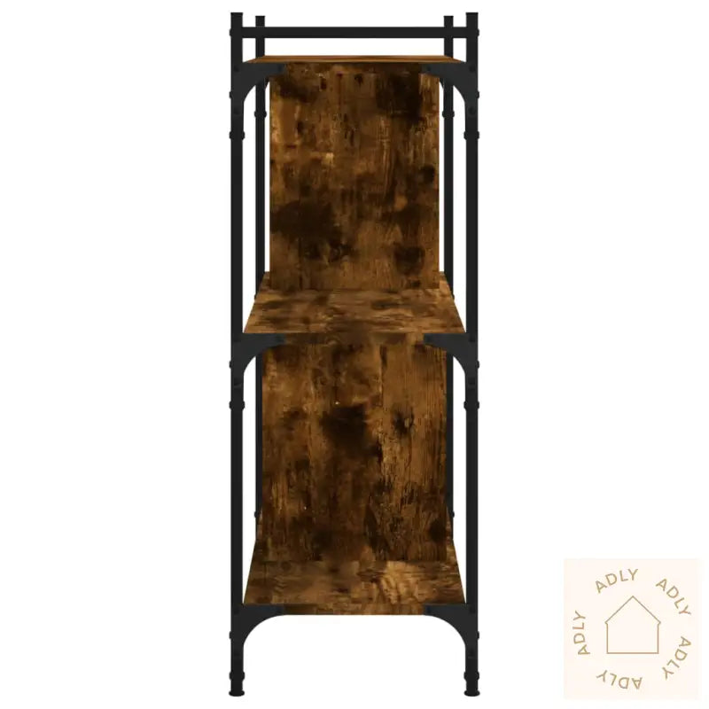Bokhylle 3 Etasjer Røkt Eik 76X32X88 Cm Konstruert Tre