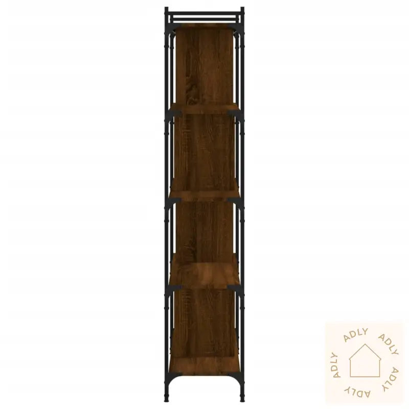 Bokhylle 5 Etasjer Brun Eik 76X32X158 Cm Konstruert Tre