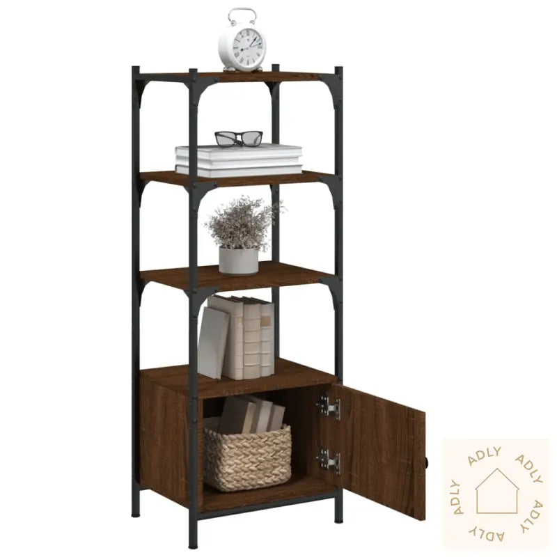 Bokhylle 3 Etasjer Brun Eik 41X30X109,5 Cm Konstruert Tre
