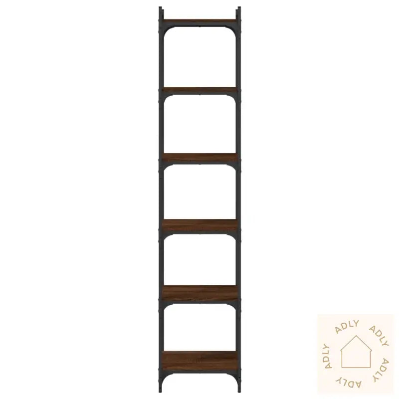 Bokhylle 6 Etasjer Brun Eik 40X30X188 Cm Konstruert Tre