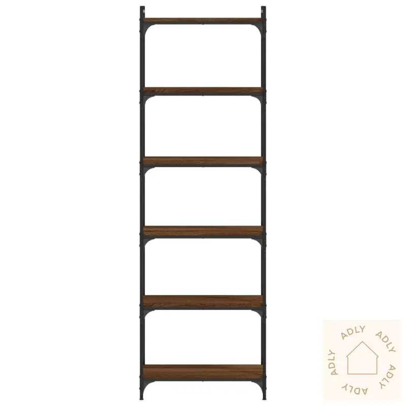 Bokhylle 6 Etasjer Brun Eik 60X30X188 Cm Konstruert Tre
