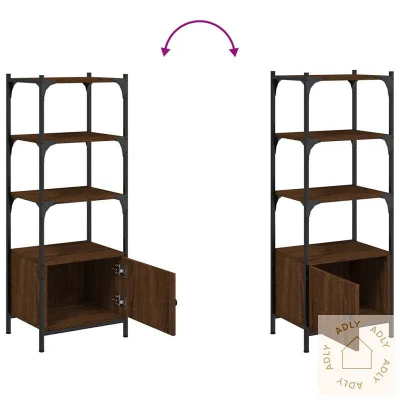 Bokhylle 3 Etasjer Brun Eik 41X30X109,5 Cm Konstruert Tre