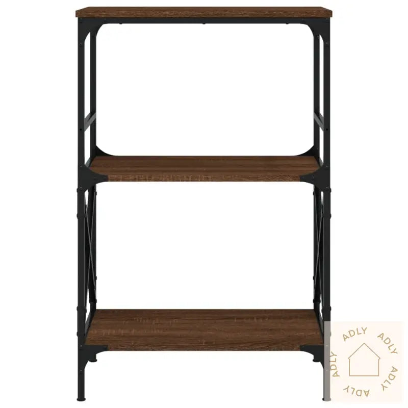 Bokhylle 3 Etasjer Brun Eik 59X35X90,5 Cm Konstruert Tre