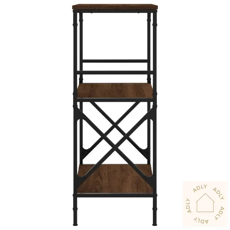Bokhylle 3 Etasjer Brun Eik 59X35X90,5 Cm Konstruert Tre