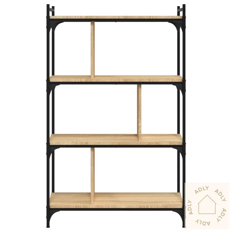 Bokhylle 4 Etasjer Sonoma Eik 76X32X123 Cm Konstruert Tre