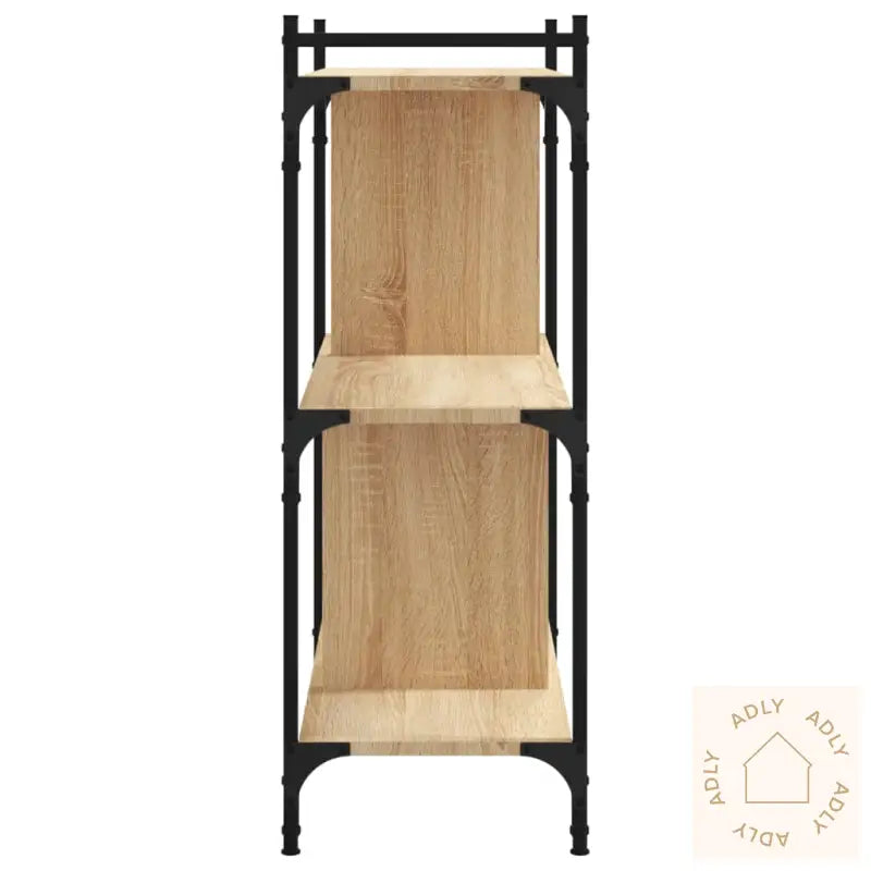 Bokhylle 3 Etasjer Sonoma Eik 76X32X88 Cm Konstruert Tre