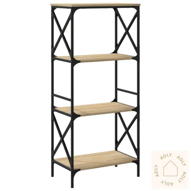 Bokhylle 4 Etasjer Sonoma Eik 59X35X132 Cm Konstruert Tre