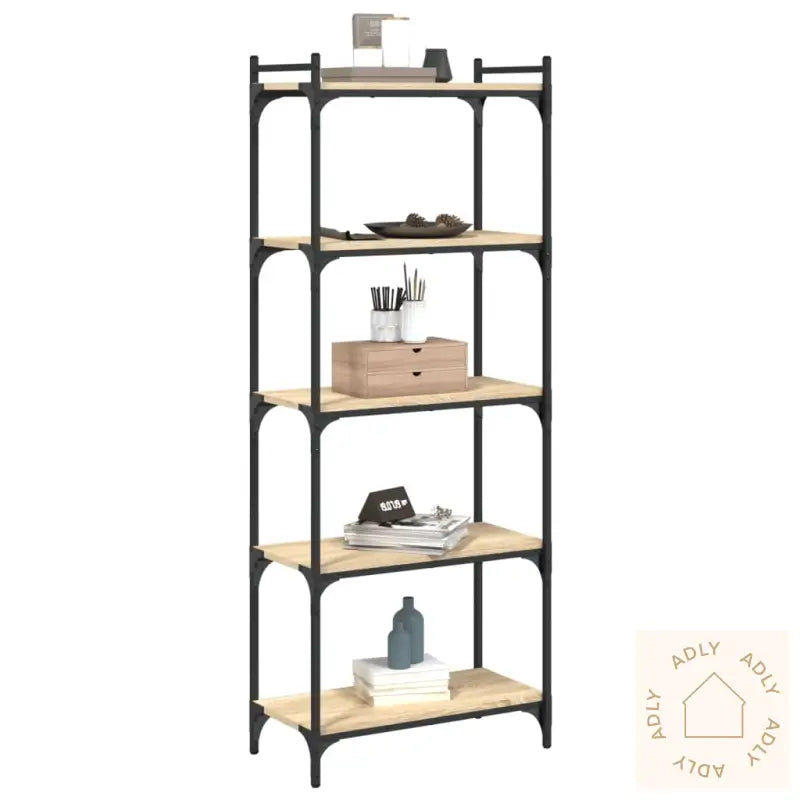 Bokhylle 5 Etasjer Sonoma Eik 60X30X154 Cm Konstruert Tre