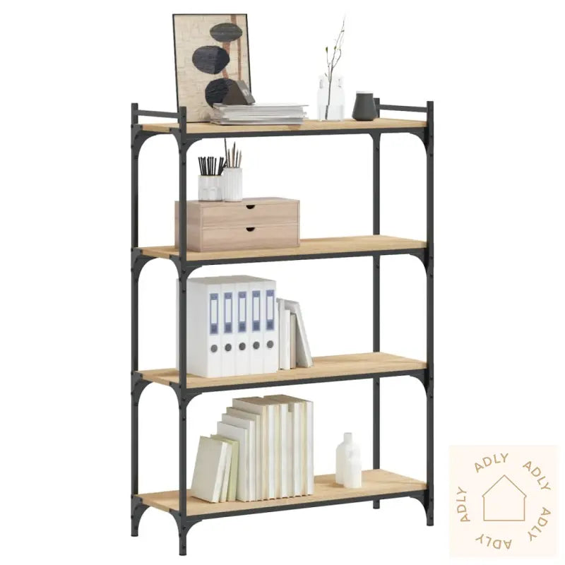 Bokhylle 4 Etasjer Sonoma Eik 80X30X120 Cm Konstruert Tre