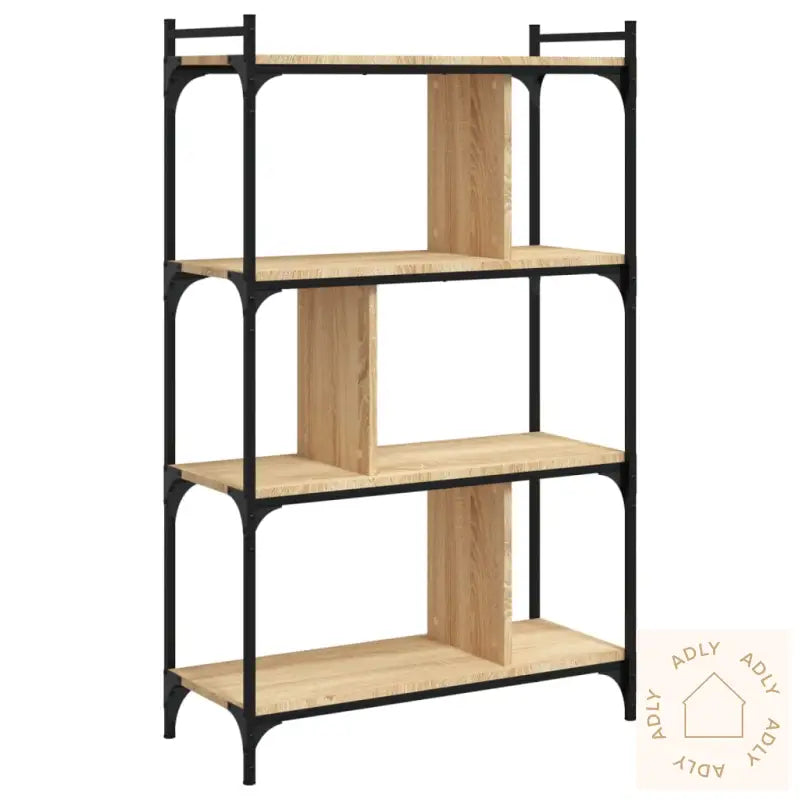 Bokhylle 4 Etasjer Sonoma Eik 76X32X123 Cm Konstruert Tre