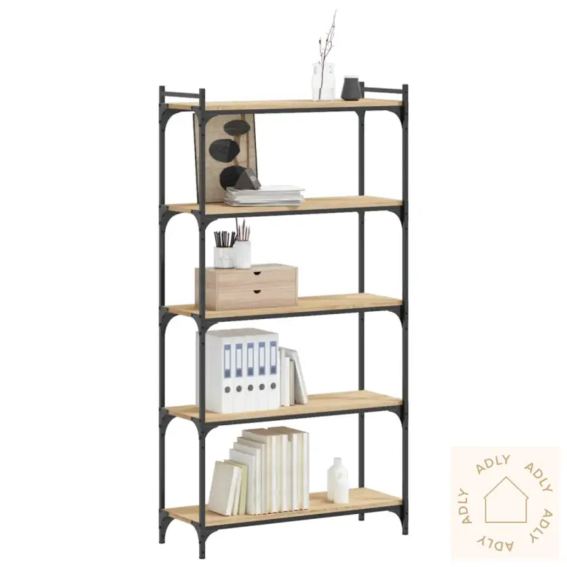 Bokhylle 5 Etasjer Sonoma Eik 80X30X154 Cm Konstruert Tre