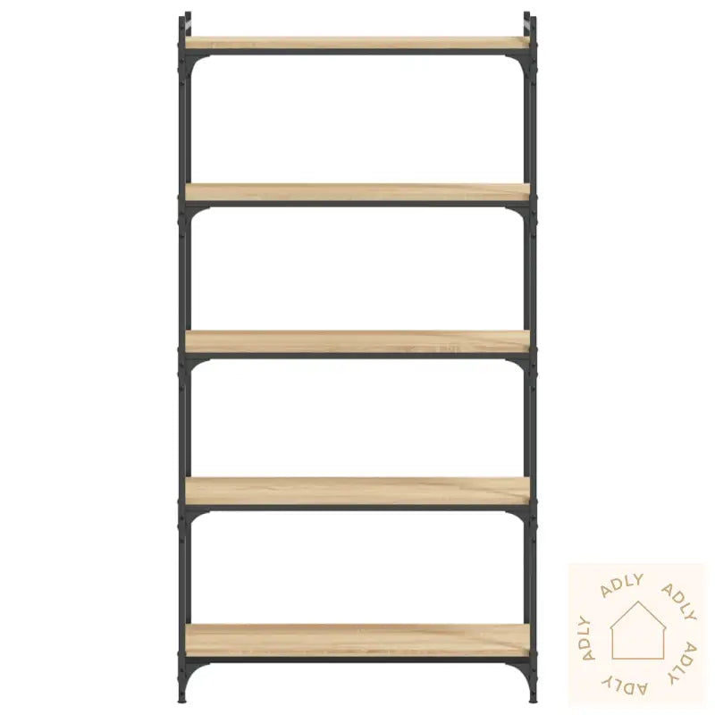 Bokhylle 5 Etasjer Sonoma Eik 80X30X154 Cm Konstruert Tre